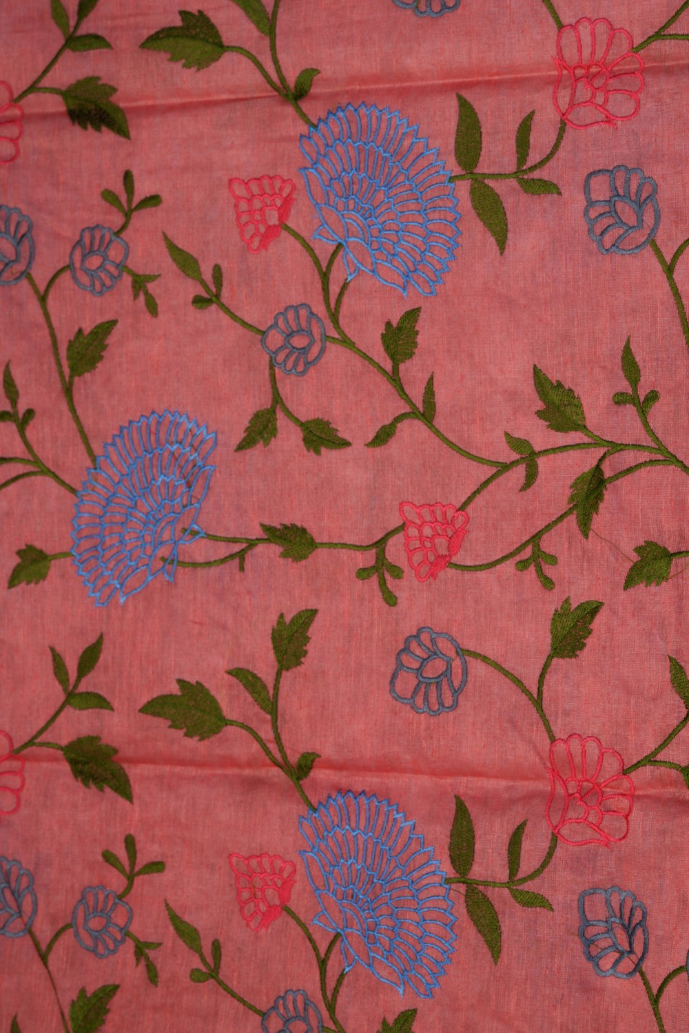 Image of Linen Embroidery Saree